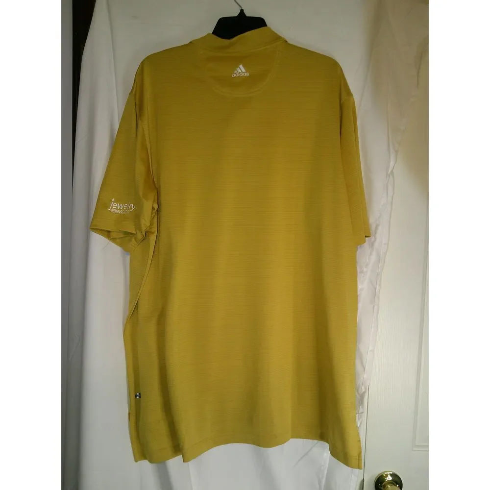 Adidas ClimaСool‎ Yellow/Gold Performance Golf Polo Shirt Athletic Sport Casual